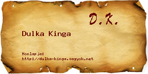 Dulka Kinga névjegykártya
